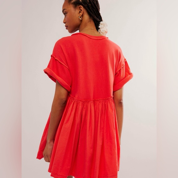 EUC Free People Catalina Mini Dress Radiant Watermelon 🍉 Size Small - Picture 2 of 8